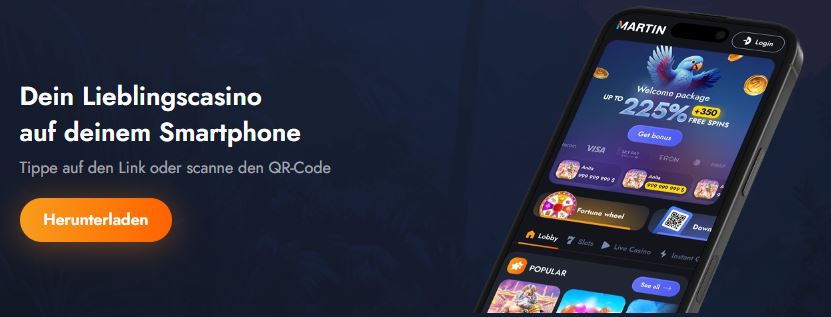 Lade die Martin Casino App auf dein Smartphone herunter