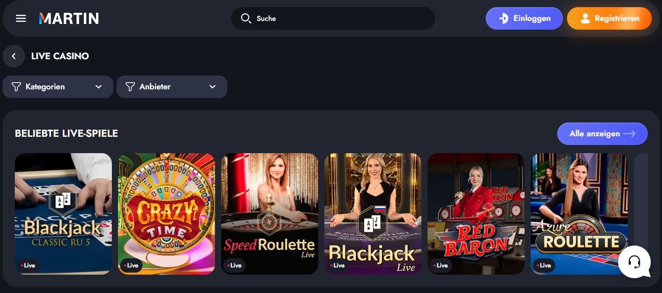 Spiele Blackjack und Roulette mit echten Dealern live